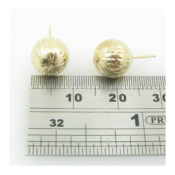 be24 fancy earrings 14K yellow gold italian ball stud huggie hoop 3