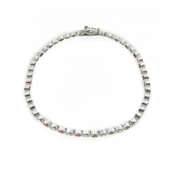 Ladies .925 Italian Sterling Silver white and red cz bracelet 3