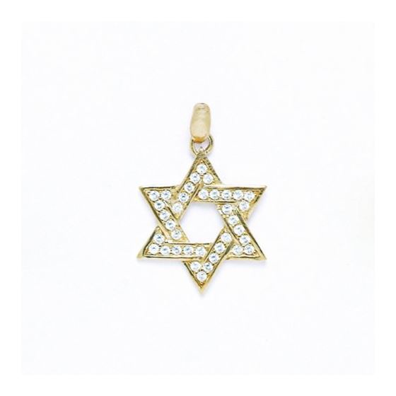 14K Gold Star Of David Pendant P56