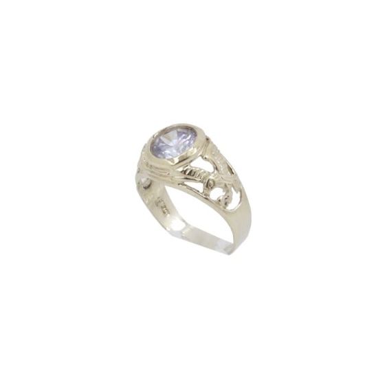 10k Yellow Gold Syntetic white gemstone ring ajjr48 Size: 2.5 1