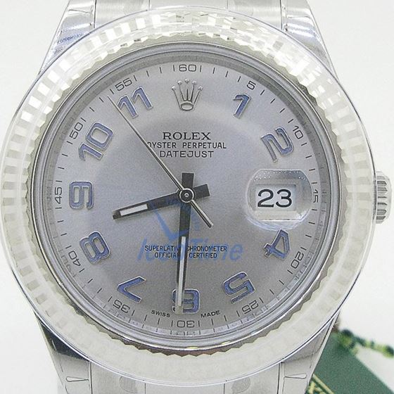 Rolex Datejust II Grey Dial White Gold Bezel Stainless Steel Mens Watch 1