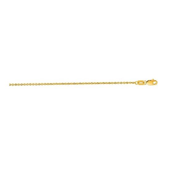 14K Yellow Gold 1.5mm wide Diamond Cut Forsantina Chain with Lobster Clasp 1