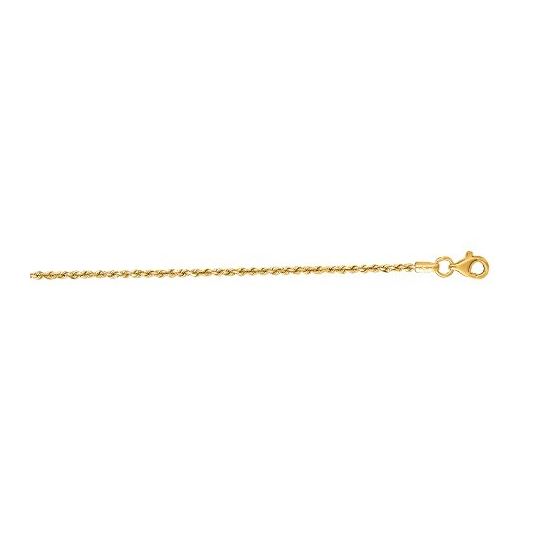 "14K SOLID Yellow Gold ROPE Chain Necklace 1.25MM Wide Sizes: 18""