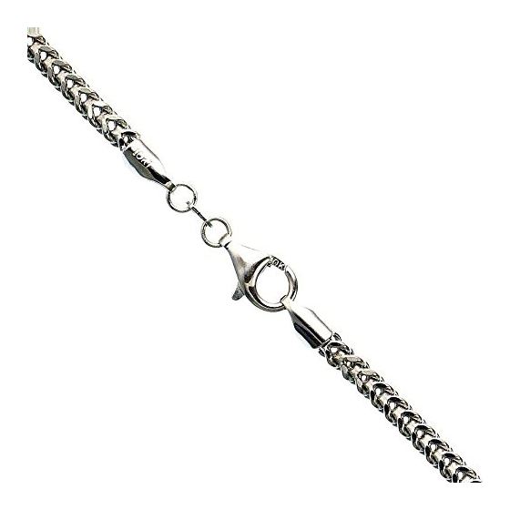 10K WHITE Gold HOLLOW FRANCO Chain - 22 Inches Long 3MM Wide 1