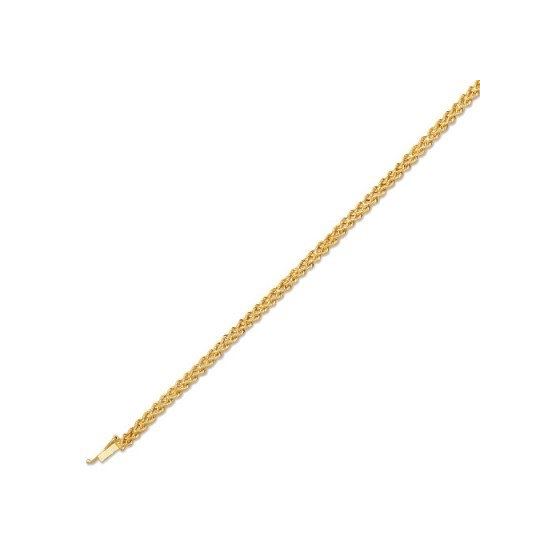 14K Yellow Gold 4.0mm wide Diamond Cut Multi Line Rope Chain with Box Catch Clasp