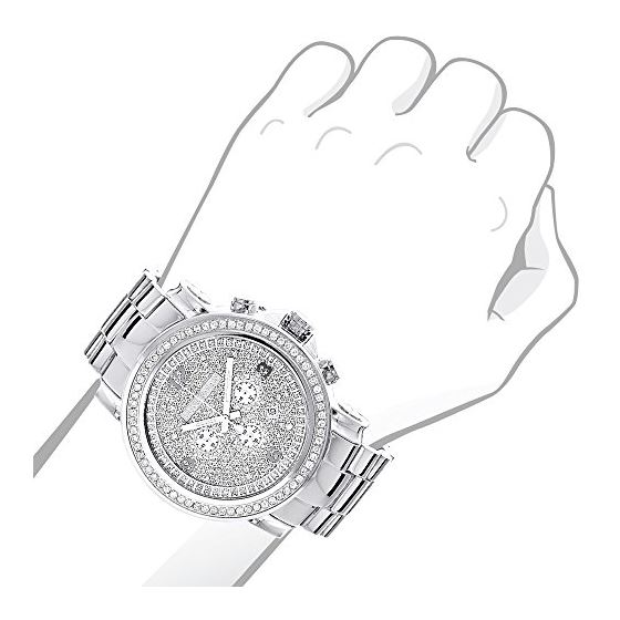 Large Iced Out Mens Chronograph Real Diamond Bez-3