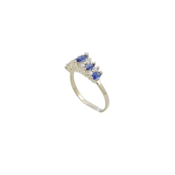 10k Yellow Gold Syntetic blue gemstone ring ajr23 Size: 7.75 1