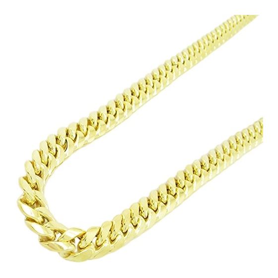 "Mens 10k Yellow gold Yellow gold miami cuban hollow link chain 34"" 7.5MM rjmch11 1"