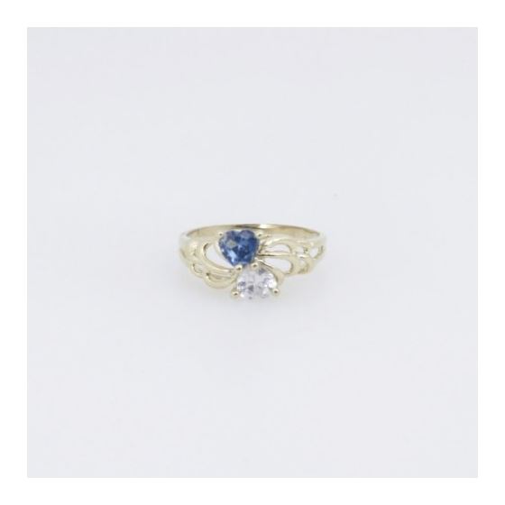 10k Yellow Gold Syntetic blue gemstone ring ajr43 Size: 6.5 3