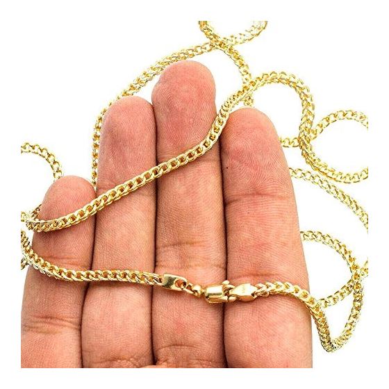 14K Diamond Cut Gold HOLLOW FRANCO Chain - 32 Inches Long 2.9MM Wide 3