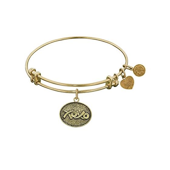 Angelica Ladies Love and Hearts Collection Bangle Charm 7.25 Inches (Adjustable) GEL1040