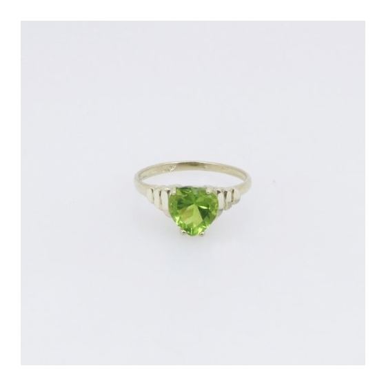 10k Yellow Gold Syntetic green gemstone ring ajr39 Size: 7.25 3