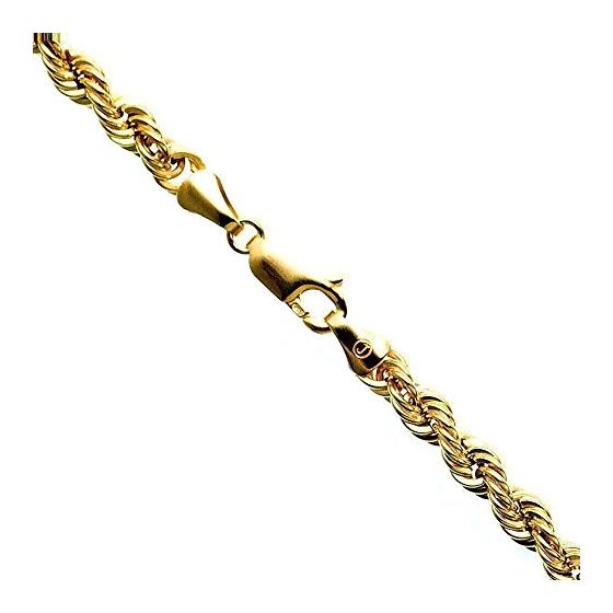 10K Yellow SOLID Gold Rope Chain Necklace 4MM wide 3