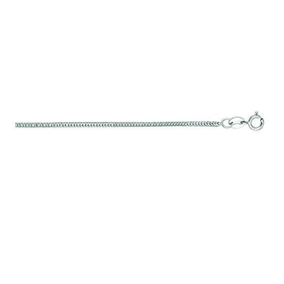 14K White Gold 1.0mm wide Foxtail Chain with Lobster Clasp 1