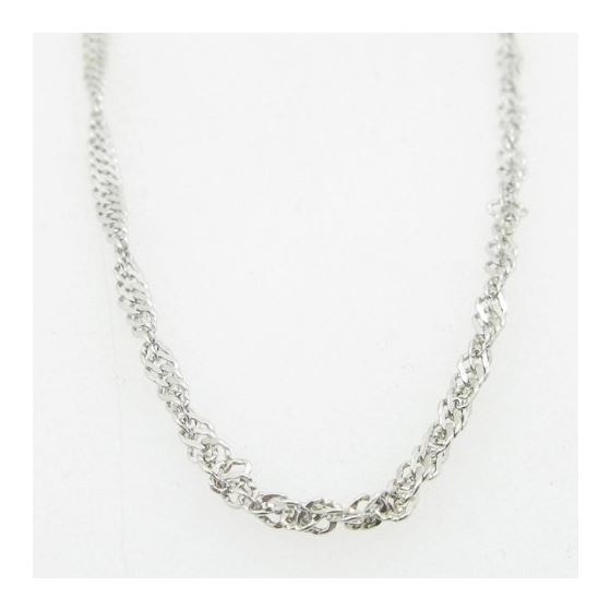 Ladies .925 Italian Sterling Silver Twisted Singapore Link Chain Length - 20 inches Width - 2mm 3