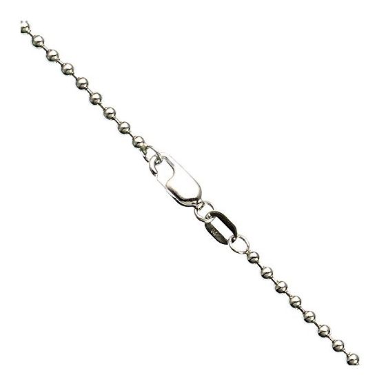 14K WHITE Gold SOLID BALL Chain - 24 Inches Long 2.3MM Wide 1