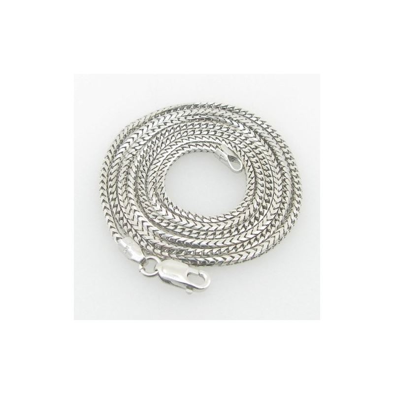 Mens White-Gold Franco Link Chain Length - 20 inches Width - 1.5mm